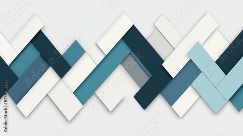 Graphic design featuring sleek white and grey arrows in an abstract layout. Modern textures create a stylish look.