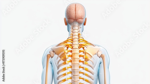 Detailed Illustration of the Anatomy of Scoliosis in the Human Spine photo