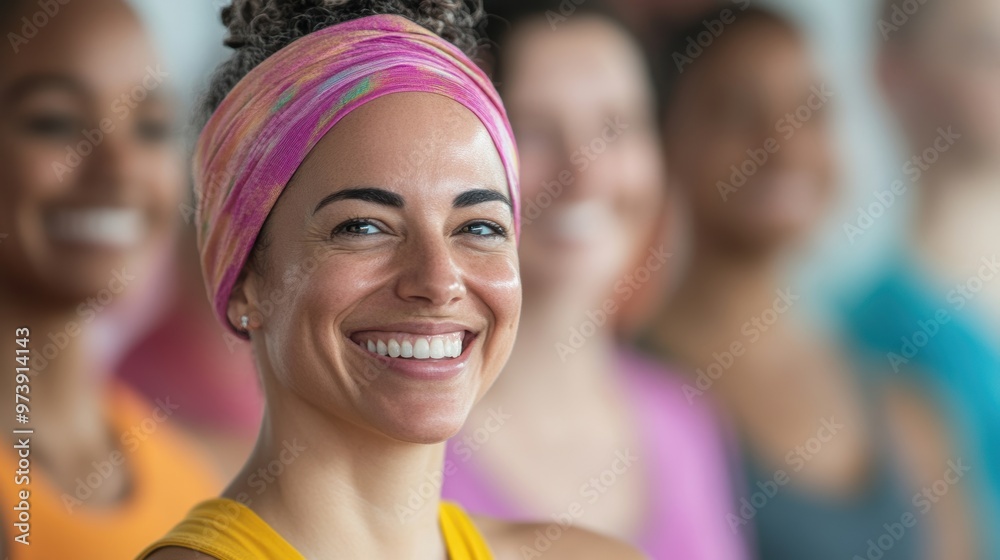 A joyful gathering of women share laughter and happiness in their yoga studio after a rejuvenating class, celebrating their practice A joyful gathering of women share laughter and happiness in their yoga studio after a rejuvenating class, celebrating their practice