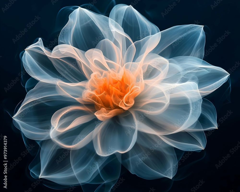 Illustration Of White Flower - Editable Illustration Of White Flower - Editable