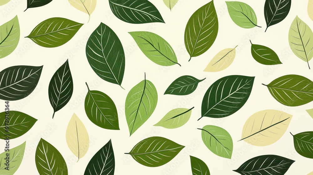 Green and White Leaves Pattern Nature Background Minimalist Design Organic Texture Green and White Leaves Pattern Nature Background Minimalist Design Organic Texture