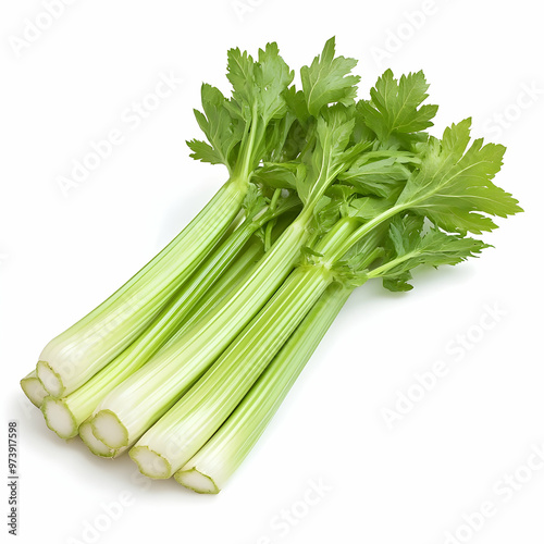 Fresh leaf celery isolated over a white background