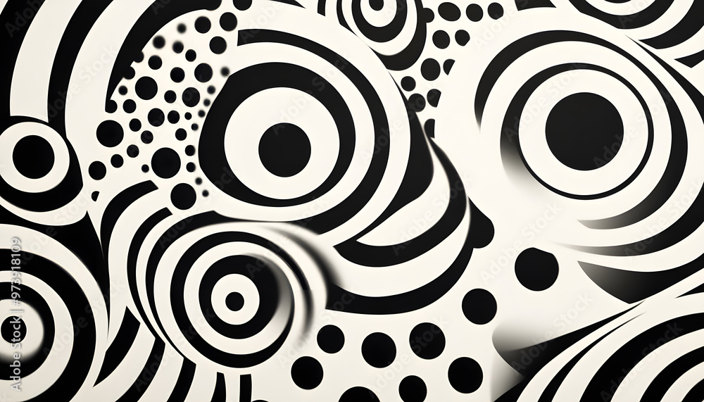 Naklejka premium Stick to monochrome patterns like stripes, polka dots, or abstract swirls for a visually interesting yet subtle design