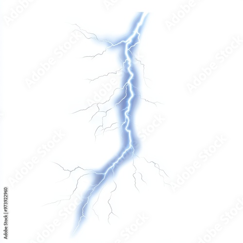 Lightning strike isolated on a white background. 