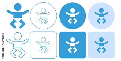 baby boy, male baby, infant, blue color Sign icon symbol ui and ux design, glyphs and stroke line	