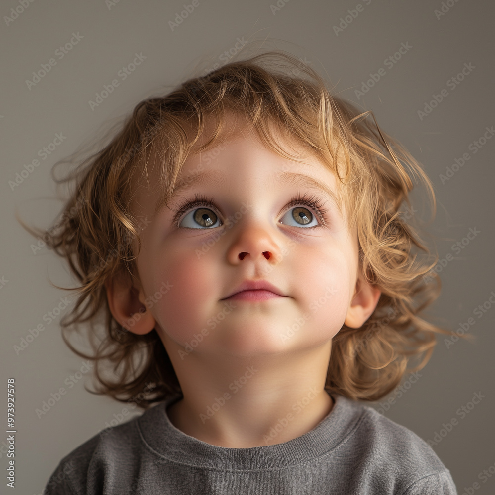 A portrait of a child, their eyes full of curiosity, emphasising their exploratory nature A portrait of a child, their eyes full of curiosity, emphasising their exploratory nature