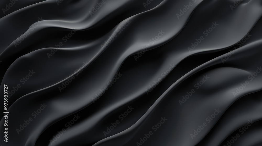 Obraz premium Elegant Dark Abstract Wallpaper, a luxurious black background featuring a sophisticated 3D gradient design, perfect for enhancing digital aesthetics and visual presentations.