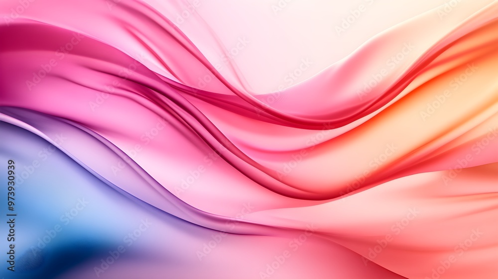 Fototapeta premium Smooth flowing curves, pastel color palette, abstract background, soft light effects, modern simplicity