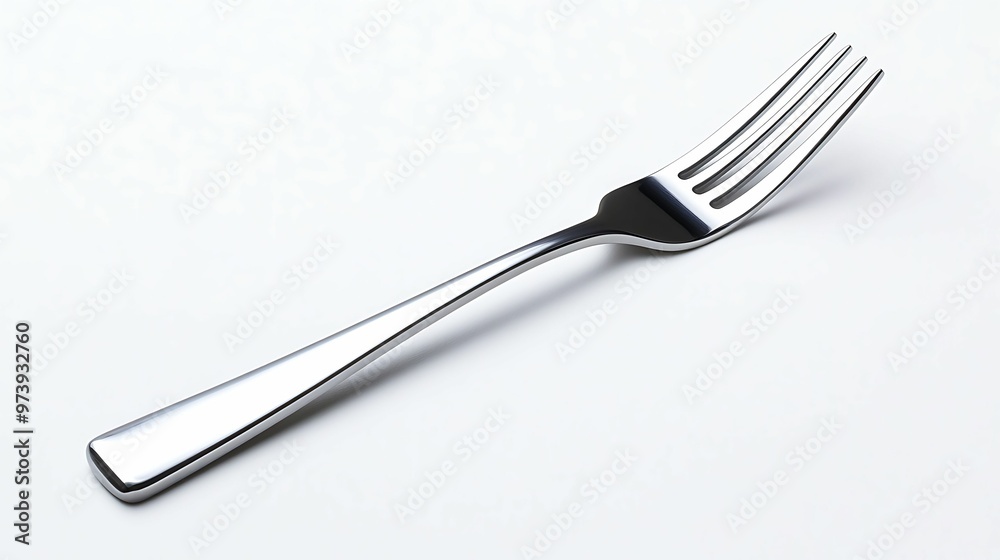 Bright and Polished Stainless Steel Fork on White Background - High Clarity and Detail Shot with Sony Alpha A7 III Bright and Polished Stainless Steel Fork on White Background - High Clarity and Detail Shot with Sony Alpha A7 III
