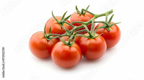 Fresh Ripe Cherry Tomatoes on Vine - High Clarity Studio Shot with Sony Alpha A7 III Camera