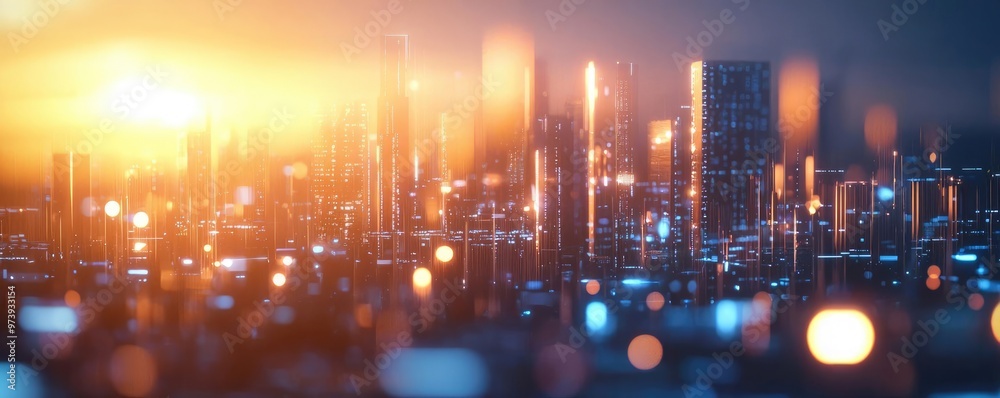 A stunning urban skyline at sunset, showcasing glowing skyscrapers and vibrant colors illuminating the evening sky. A stunning urban skyline at sunset, showcasing glowing skyscrapers and vibrant colors illuminating the evening sky.
