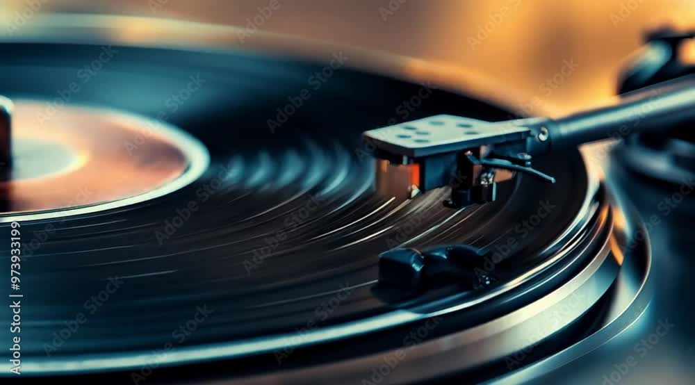 Scene of close up view vinyl record, Camera slow motion with different angles