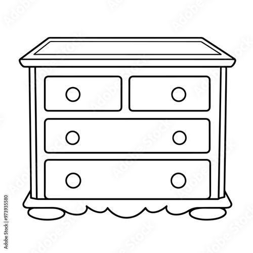 Minimalist vector outline of a cabinet icon for versatile use.