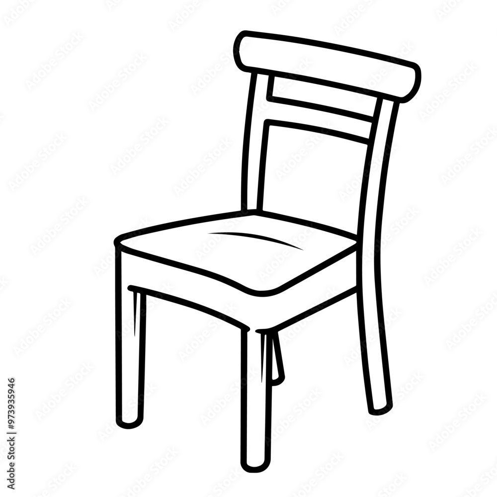 Clean vector outline of a chair icon for versatile applications. Clean vector outline of a chair icon for versatile applications.