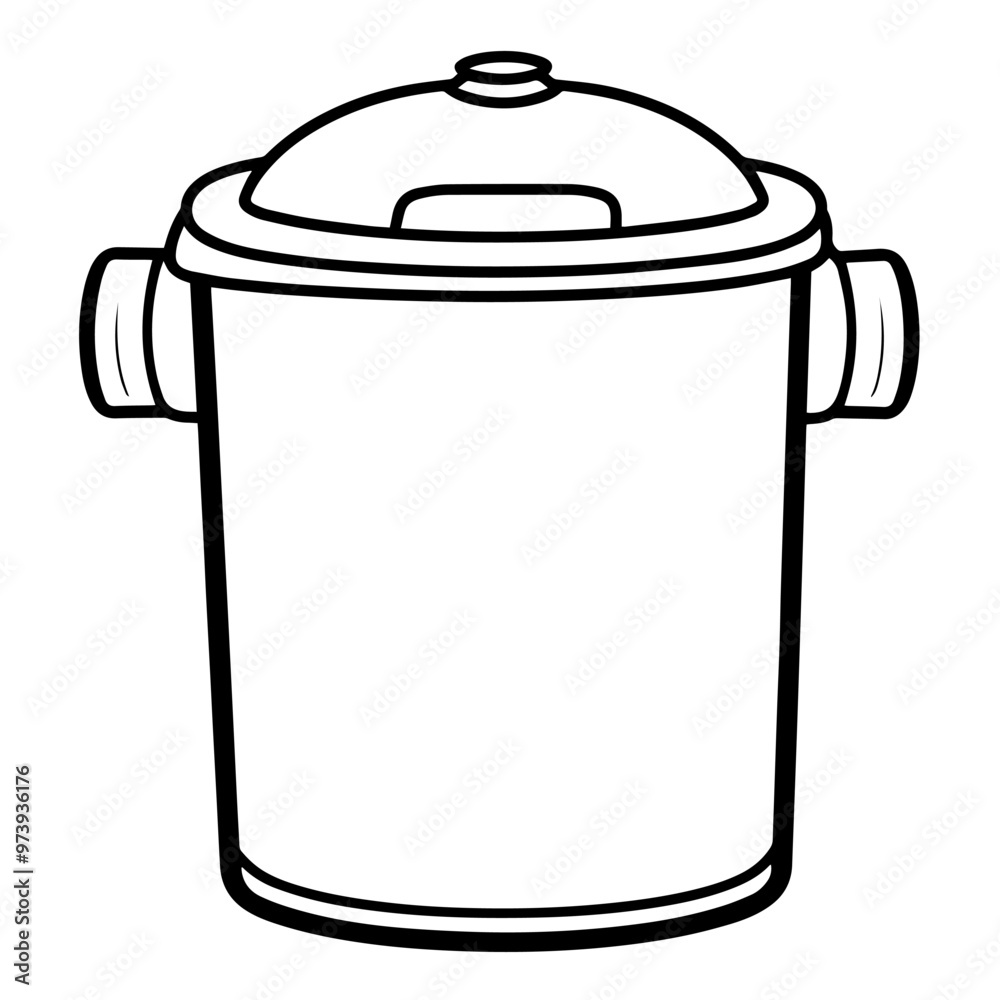 Minimalist vector outline of a recycle bin icon for versatile use. Minimalist vector outline of a recycle bin icon for versatile use.