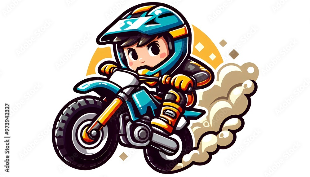Obraz premium Extreme motocross rider jumps over a dirt bike on a rugged track