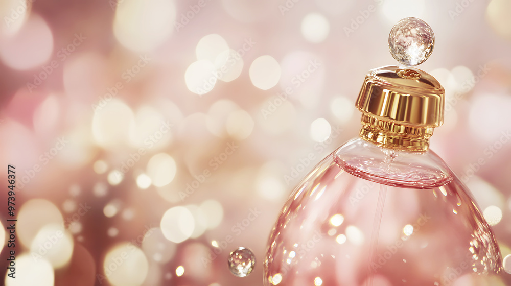 Delicate perfume mist floating gently in the air, with droplets catching soft, romantic lighting Delicate perfume mist floating gently in the air, with droplets catching soft, romantic lighting