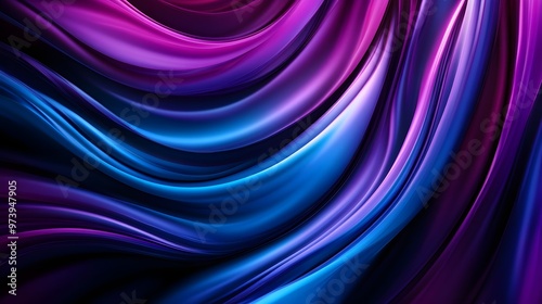 Hypnotic swirl design in varying shades of blue and purple, evoking a sense of calm and mystery, Abstract style, High-definition, Smooth gradients