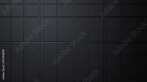 Black tile texture with white seams glazed stone tile tiling wall background texture 