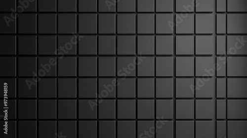 Black tile texture with white seams glazed stone tile tiling wall background texture 