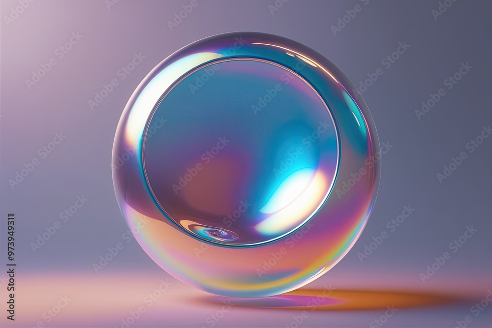 Iridescent Holographic 3D Liquid Bubble Shape Render Iridescent Holographic 3D Liquid Bubble Shape Render