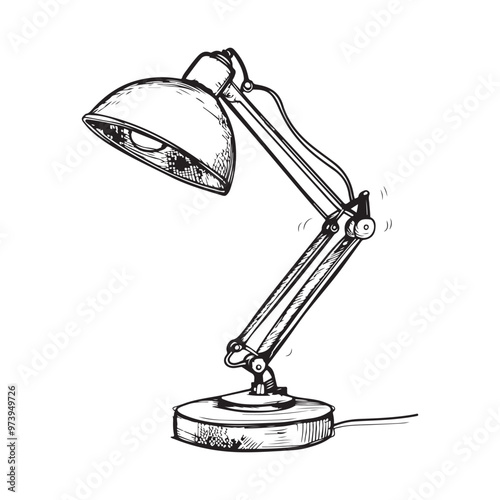 Angle Poise Lamp Vector Images. Reading lamp Stock Illustration isolated on white background photo