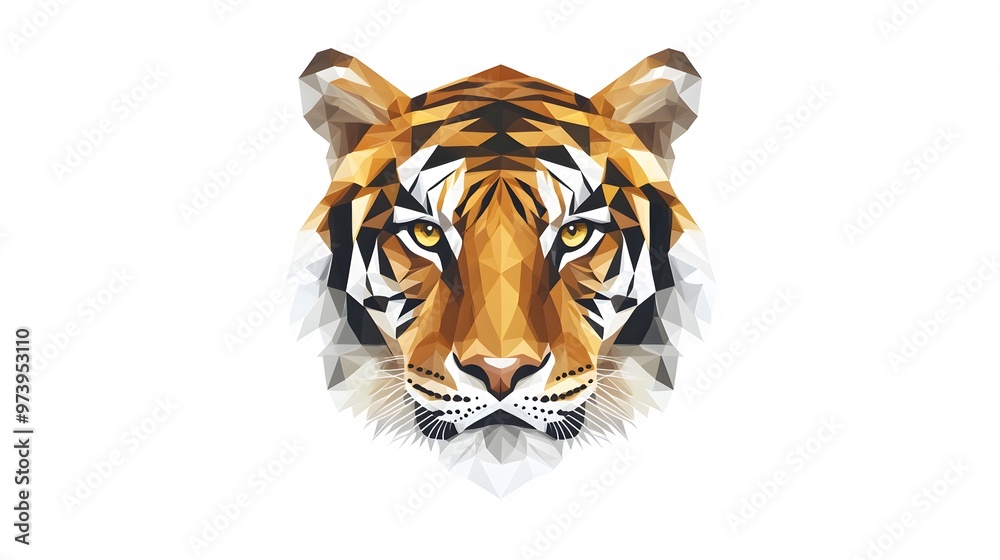 Fototapeta premium A Low-Poly Tiger Head Portrait