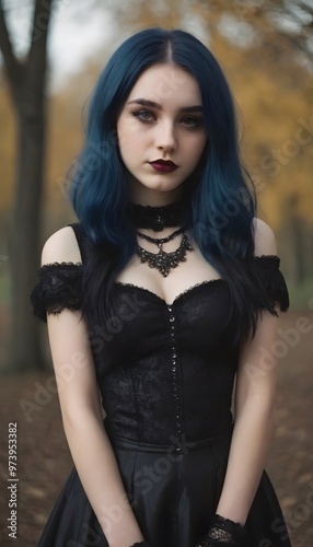 Goth Teen in Distinctive Style