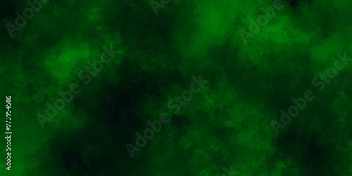 Deep dark green abstract grunge texture, Green art old green paper textured or background, Abstract painting by green watercolor ink, abstract creative clouds covered blur green grunge background.