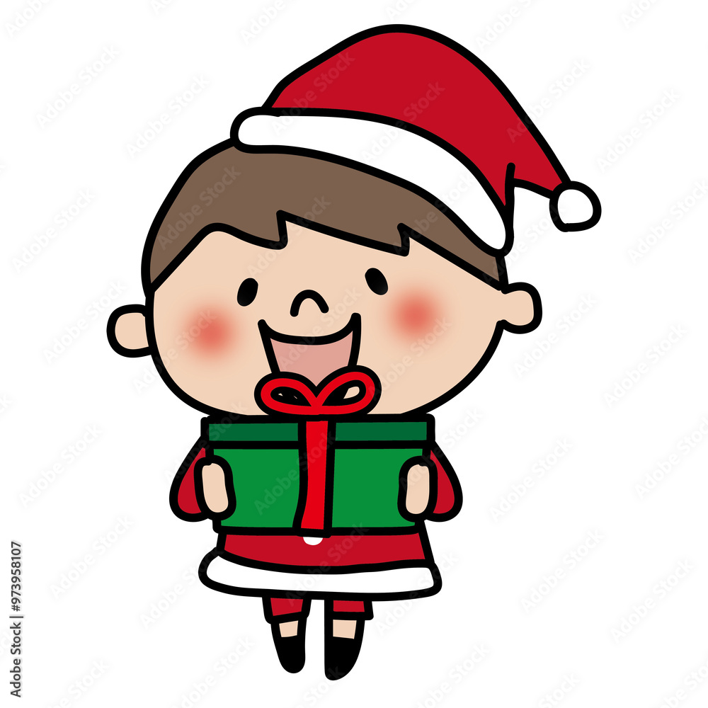 クリスマスプレゼントを持っている子供 クリスマスプレゼントを持っている子供