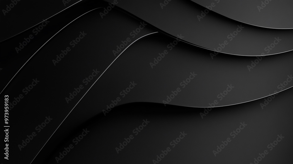 Black gray satin dark fabric texture luxurious shiny that is abstract silk cloth background with patterns soft waves blur beautiful