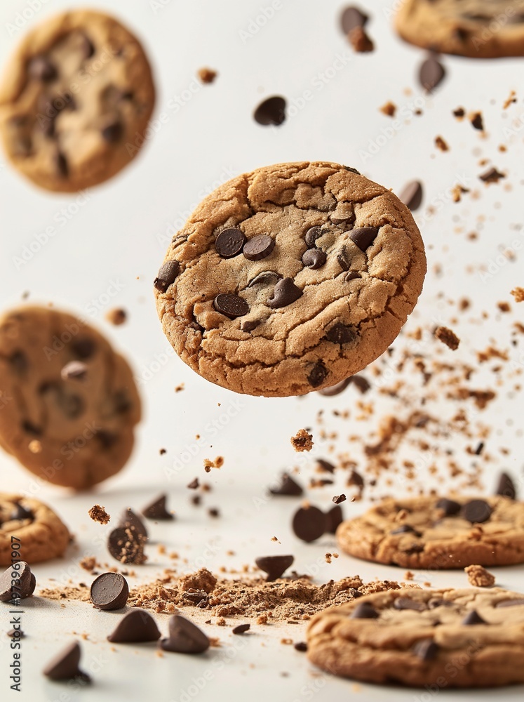 Chocolate chip cookies on isolated background Chocolate chip cookies on isolated background