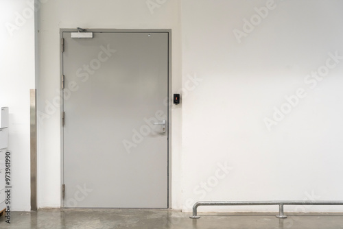 Wallpaper Mural Secure Gray Metal Door with Keycard Access Torontodigital.ca