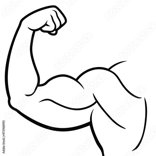 Strong Biceps Vector Health and Fitness Symbol.