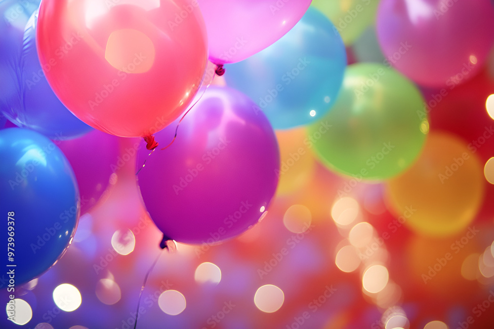 Colorful Balloons in the Sky: A Vibrant Birthday Spectacle Colorful Balloons in the Sky: A Vibrant Birthday Spectacle