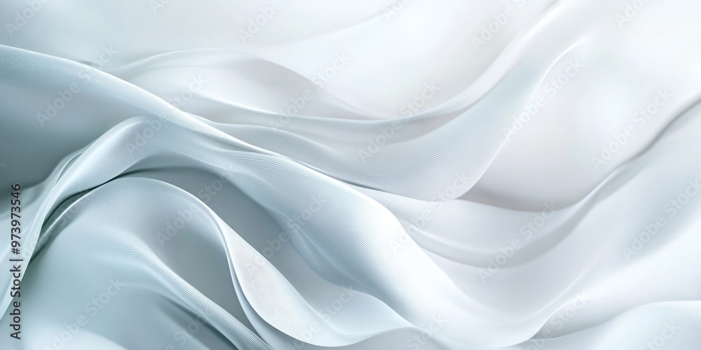 Obraz premium Soft waving abstract background in white and grey colors