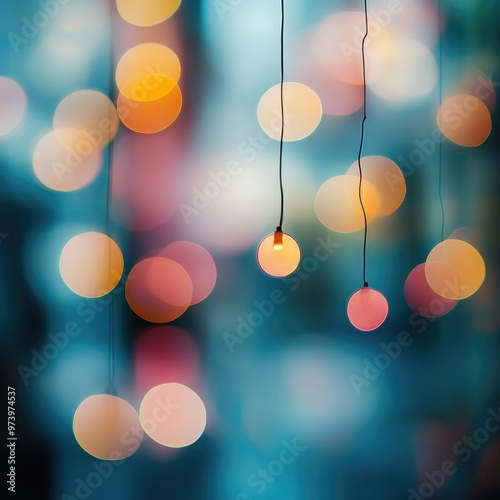 Blurred Christmas lights background with festive holiday bokeh and ornaments