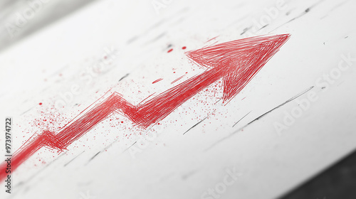 Photo of Hand-Drawn Red Arrow Pointing Up 