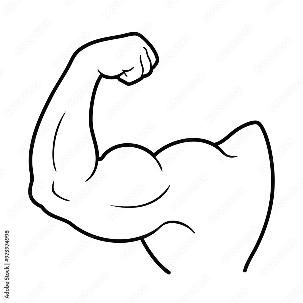 Obraz premium Strong Biceps Vector Health and Fitness Symbol.