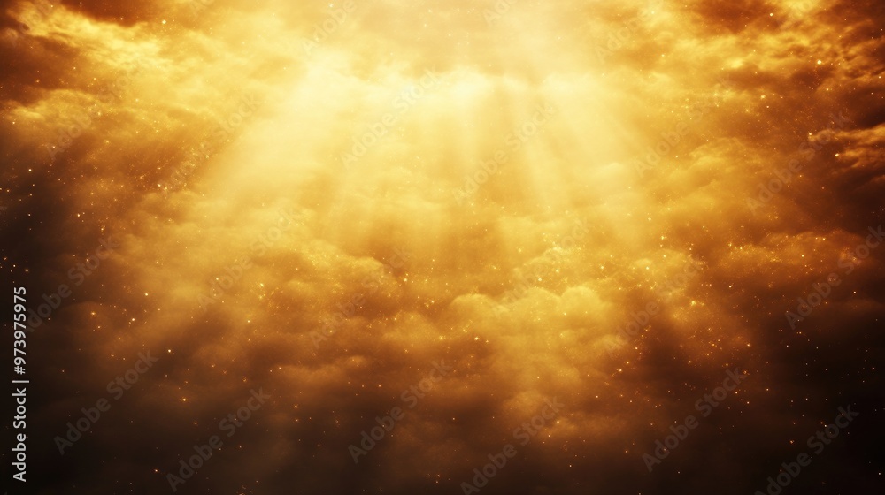 Light rays shining through a golden haze, creating a mystical and ethereal backdrop ideal for elegant or fantasy themes Light rays shining through a golden haze, creating a mystical and ethereal backdrop ideal for elegant or fantasy themes