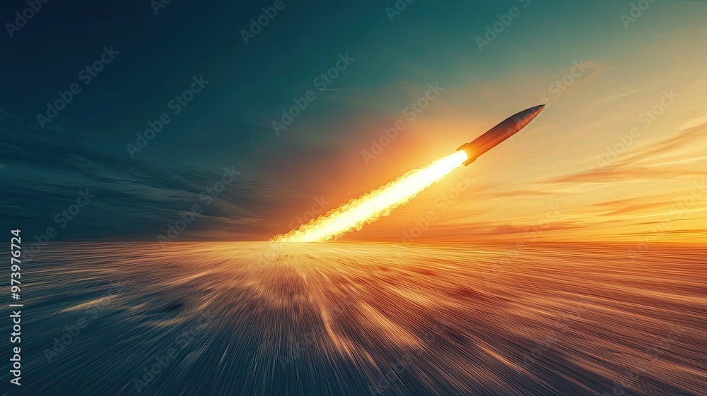 A dramatic rocket launch against a beautiful sunset, capturing the excitement of space exploration and technological advancement. A dramatic rocket launch against a beautiful sunset, capturing the excitement of space exploration and technological advancement.