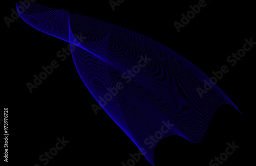 Abstract technology particles wave lines background. Digital dynamic futuristic blue neon lines flowing effect business concept
