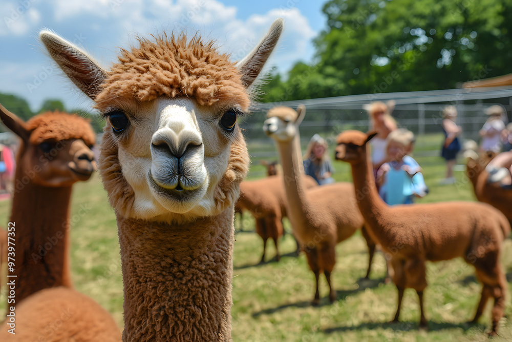 Obraz premium Alpaca day in a festival.