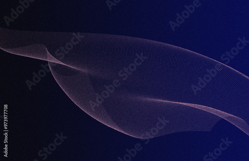 Abstract technology particles wave lines background. Digital dynamic futuristic neon lines flowing effect business concept