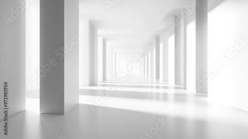 Empty modern white room with abundant natural light abstract architectural background 