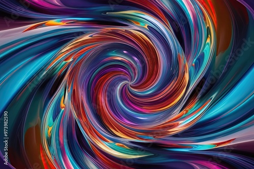 Vibrant 3D Kaleidoscopic Whirlpool Art with Dynamic Colors and Fluid Motion Design