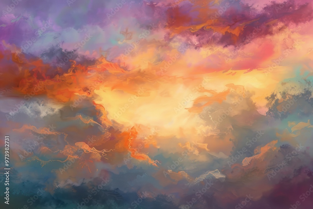 Beautiful pastel cloudy sunset Beautiful pastel cloudy sunset