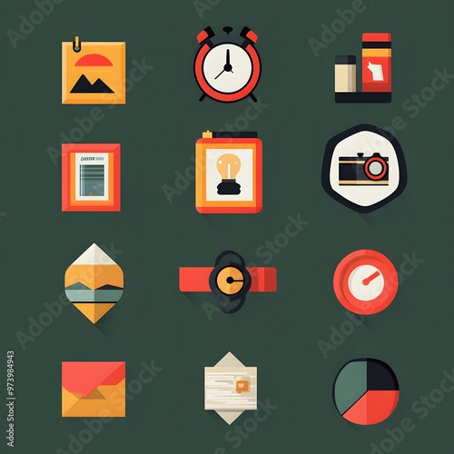 Free Download A Collection of Flat Design Icons Depicting Various Concepts - GFXLoad