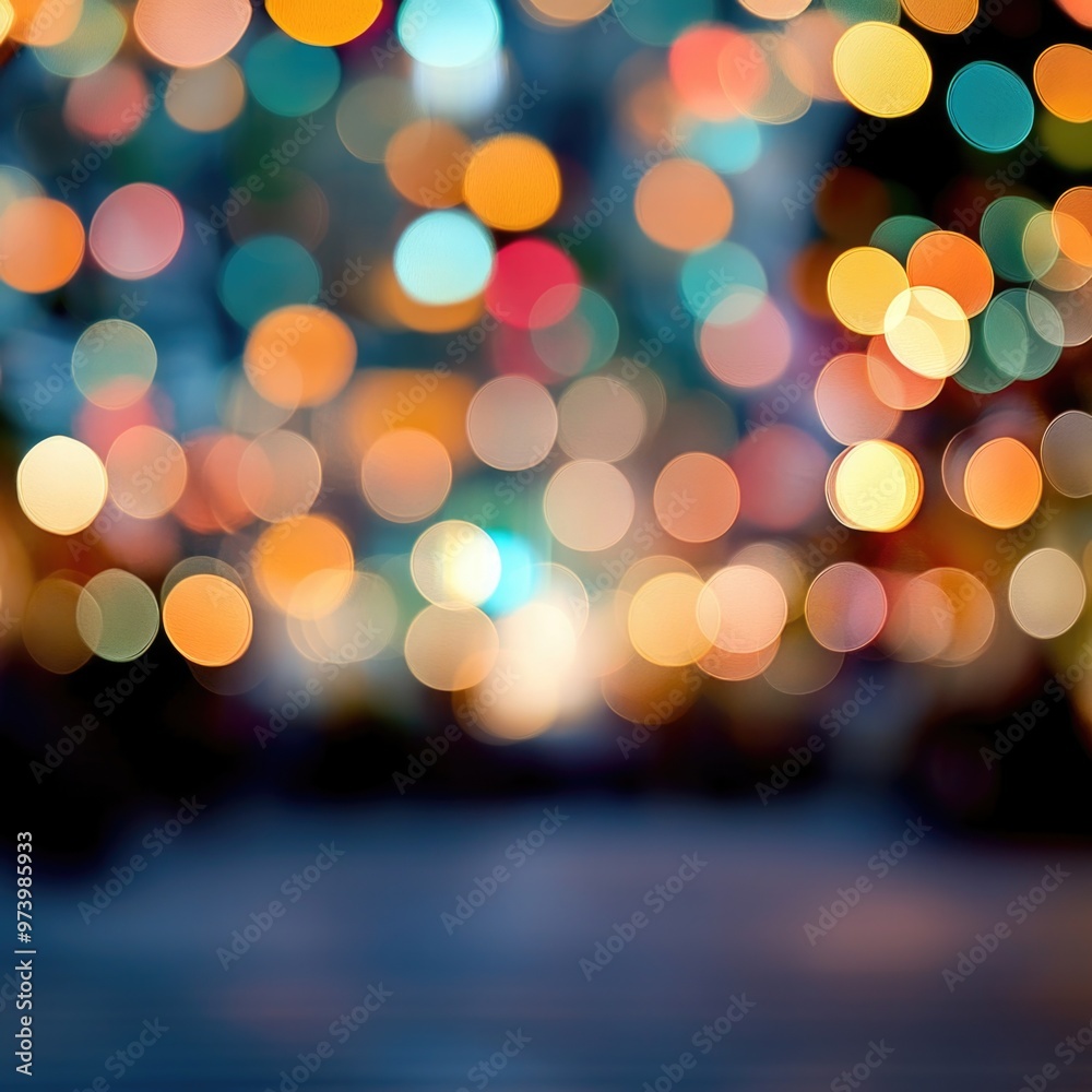 Fototapeta premium Blurred Christmas lights background with festive holiday bokeh and ornaments
