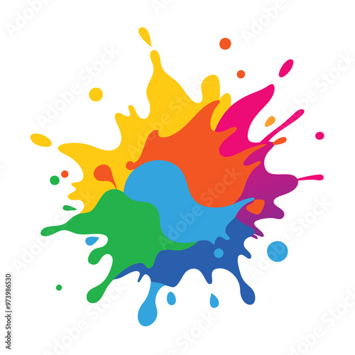 Vibrant Color Splash Vector Illustration.